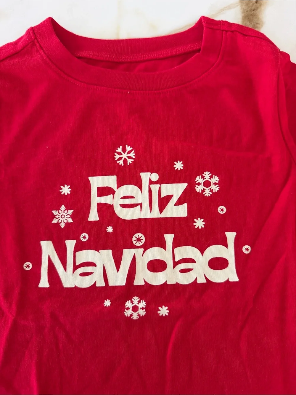 Old Navy Red 'Feliz Navidad' Kids Holiday Tee